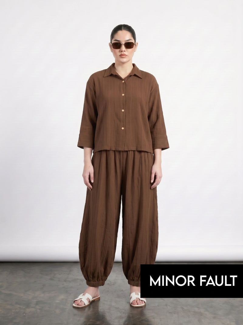 (Minor Fault) Brown Crushed Balloon Trousers