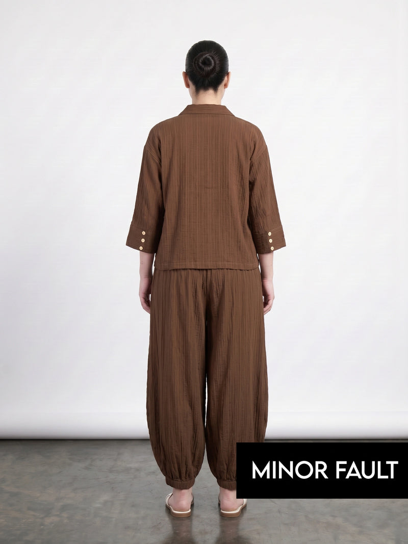 (Minor Fault) Brown Crushed Balloon Trousers