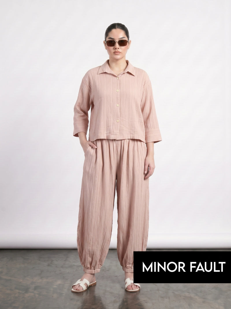 (Minor Fault) Pink Crushed Oversized Shirt