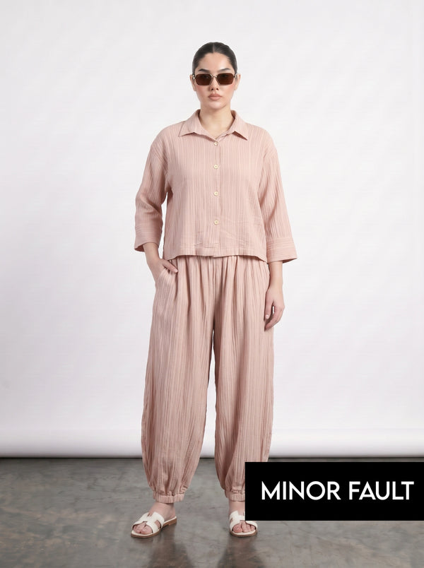 (Minor Fault) Pink Crushed Oversized Shirt
