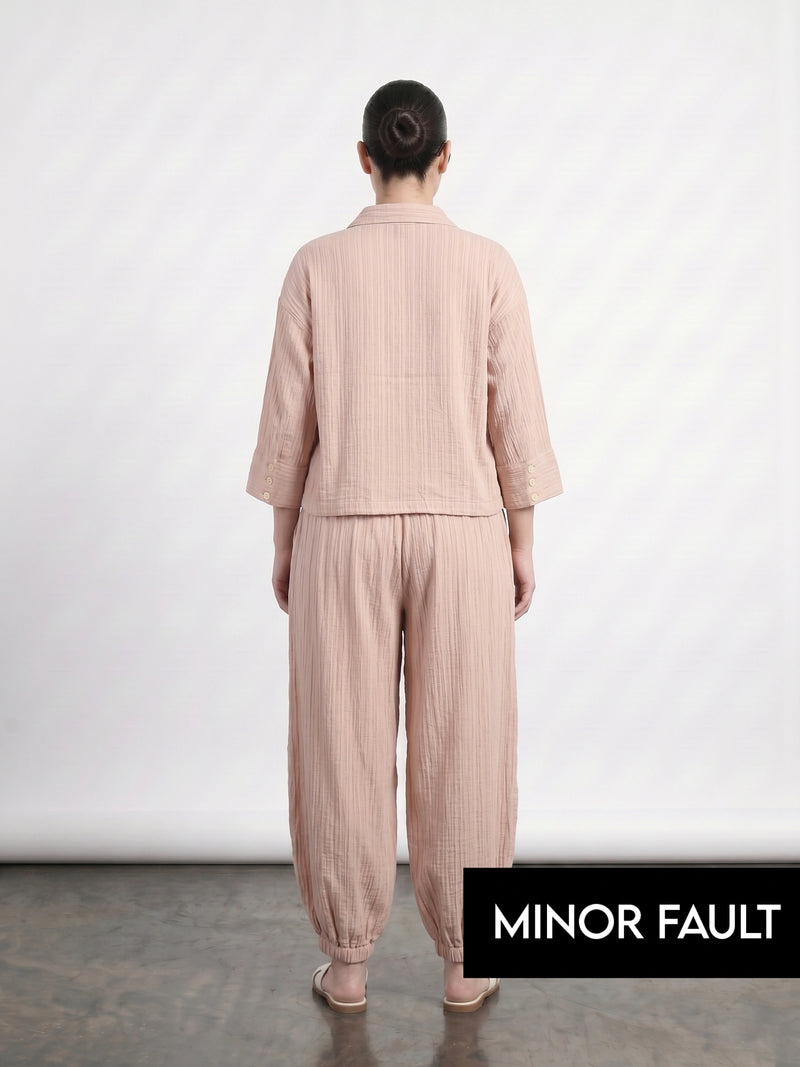 (Minor Fault) Pink Crushed Oversized Shirt