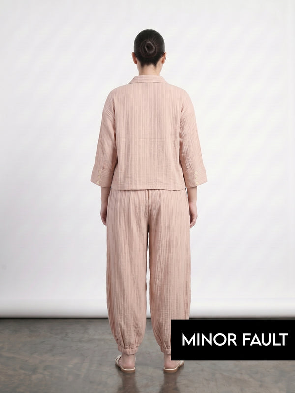 (Minor Fault) Pink Crushed Oversized Shirt