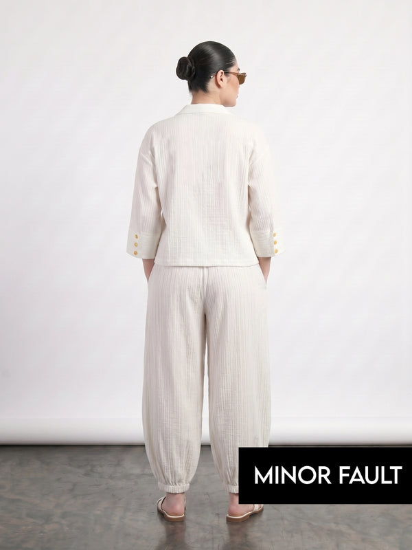 (Minor Fault) White Crushed Oversized Shirt