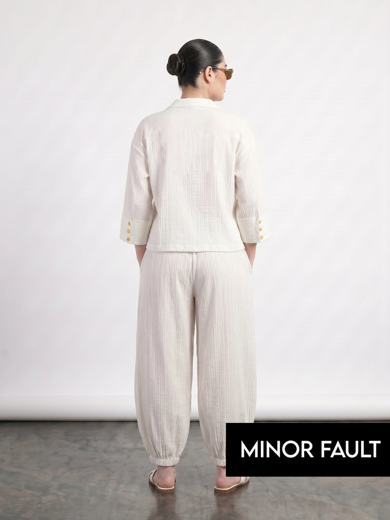 (Minor Fault) White Crushed Oversized Shirt