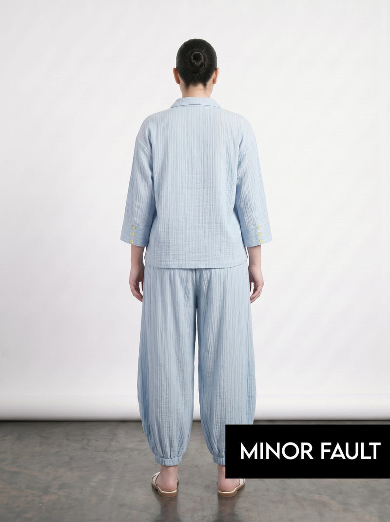 (Minor Fault) Light Blue Crushed Oversized Shirt