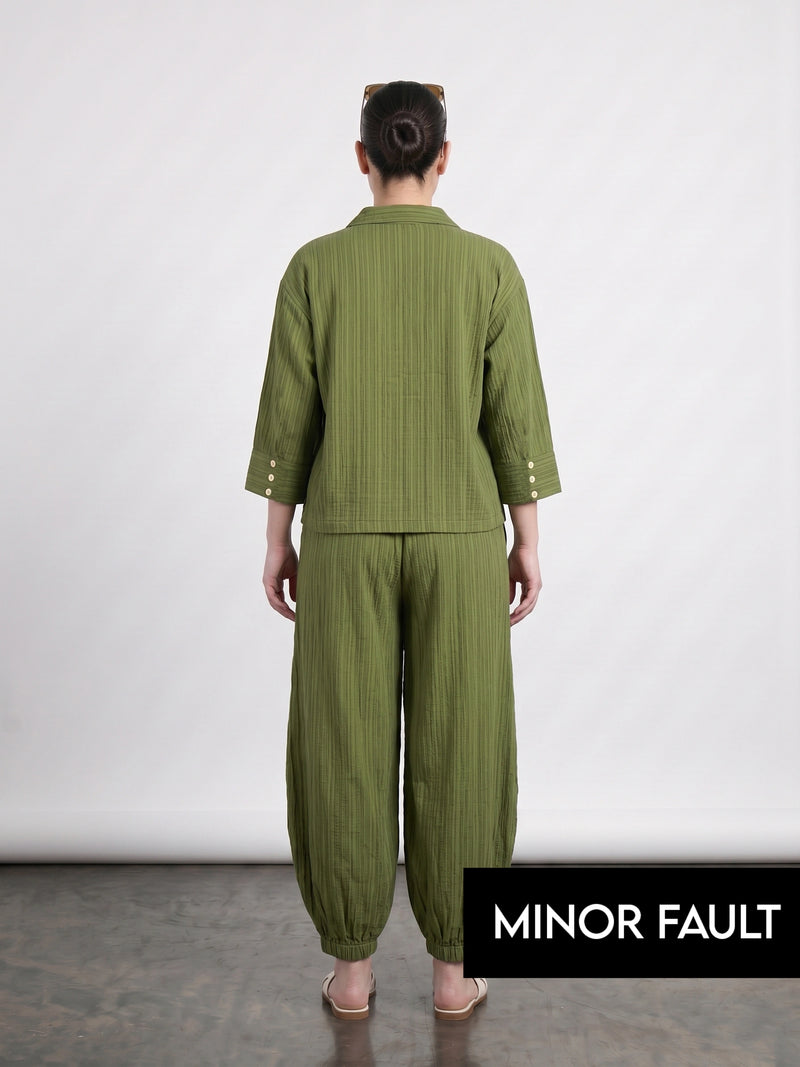 (Minor Fault) Green Crushed Oversized Shirt