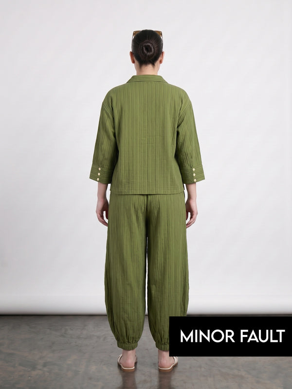 (Minor Fault) Green Crushed Oversized Shirt