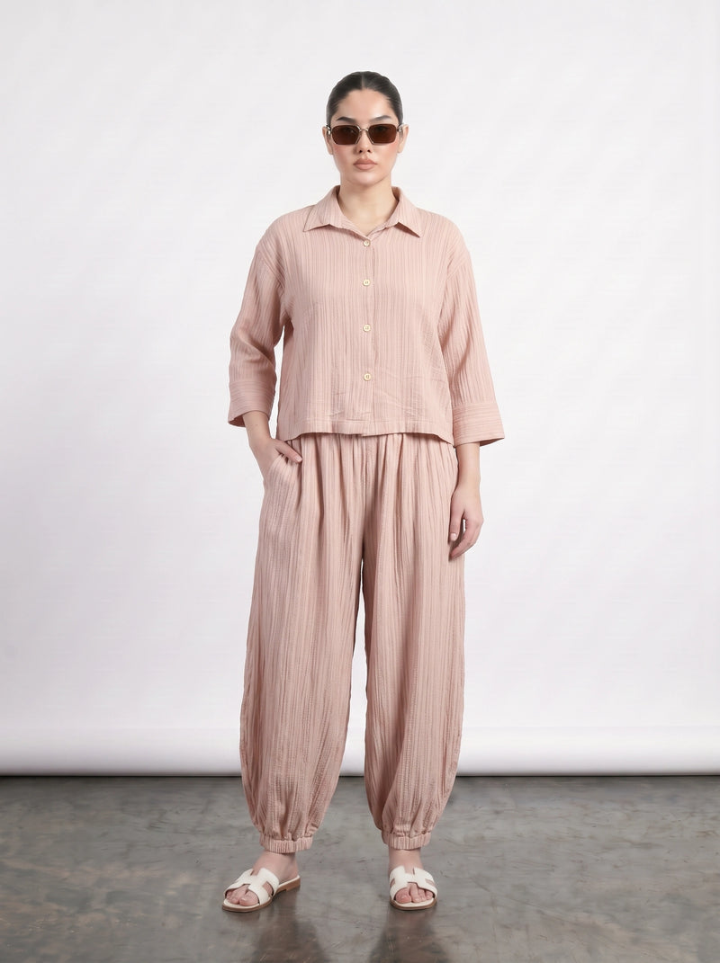 Pink Crushed Balloon Trousers