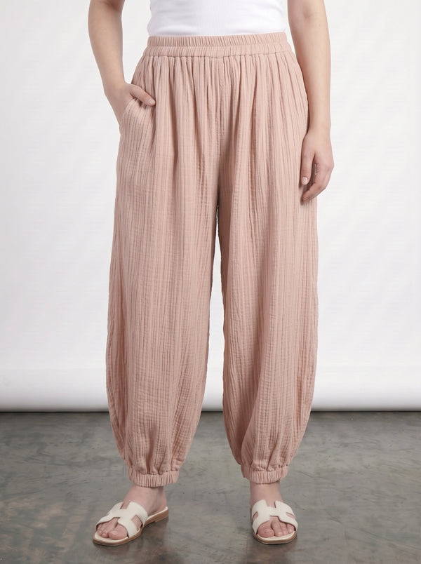 Pink Crushed Balloon Trousers