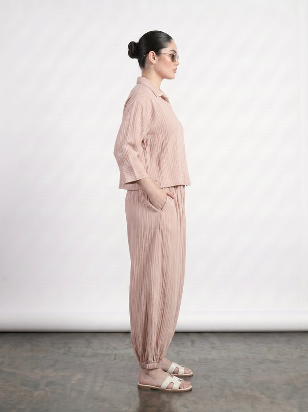 Pink Crushed Balloon Trousers