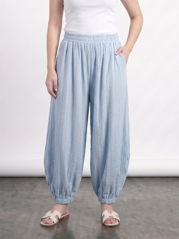 Light Blue Crushed Balloon Trousers