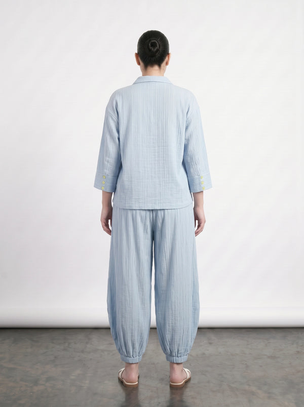 Light Blue Crushed Balloon Trousers