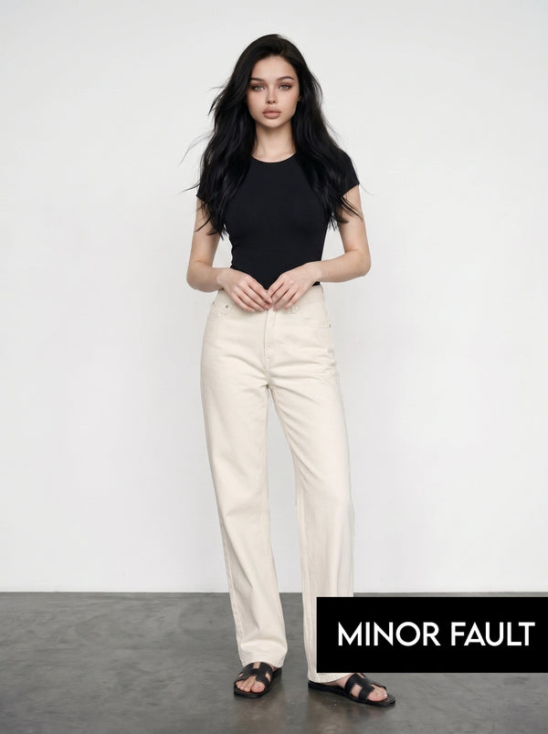 (Minor Fault) Off-White Straight Leg Jeans