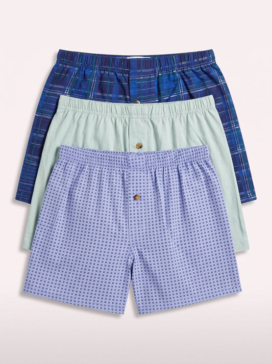 Assorted Printed Cotton Boxers (Pack of 3)