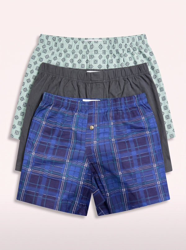 Assorted Printed Cotton Boxers (Pack of 3)