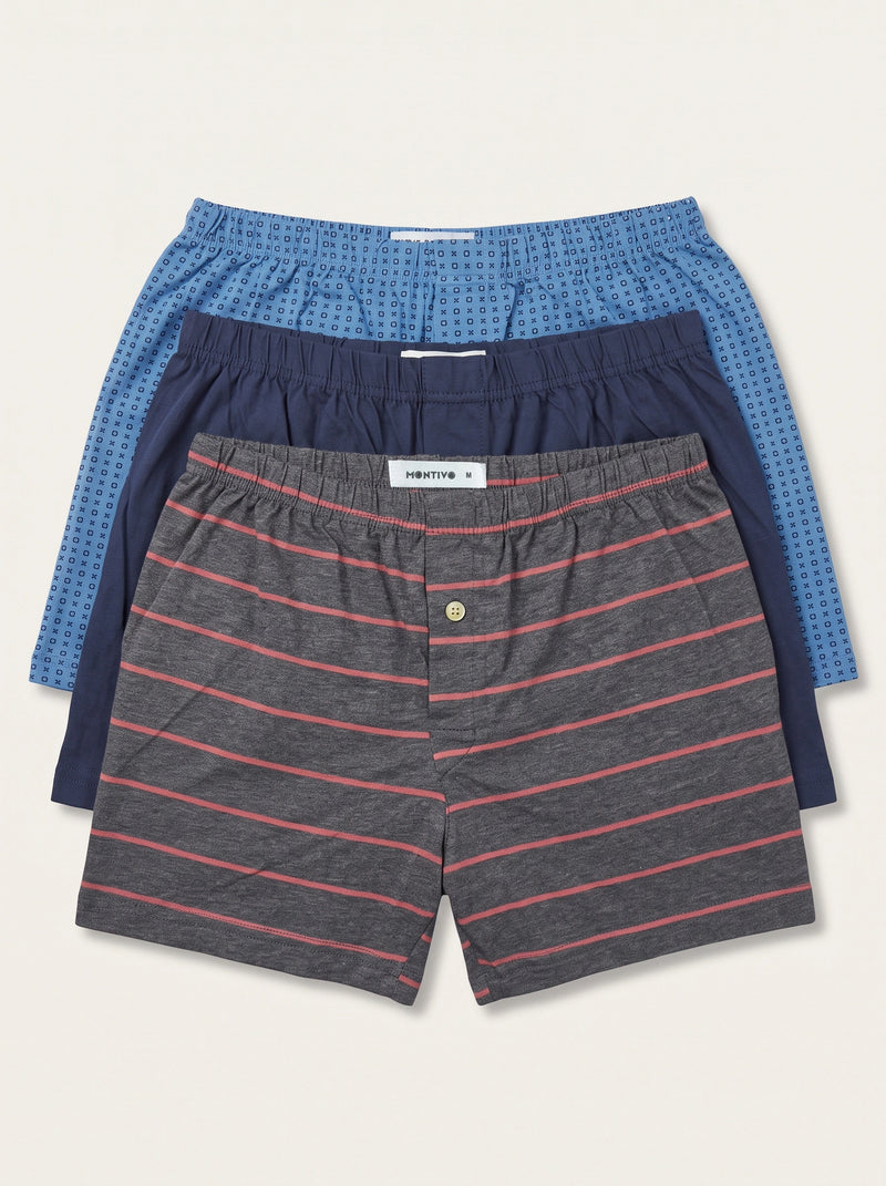 Assorted Printed Cotton Boxers (Pack of 3)