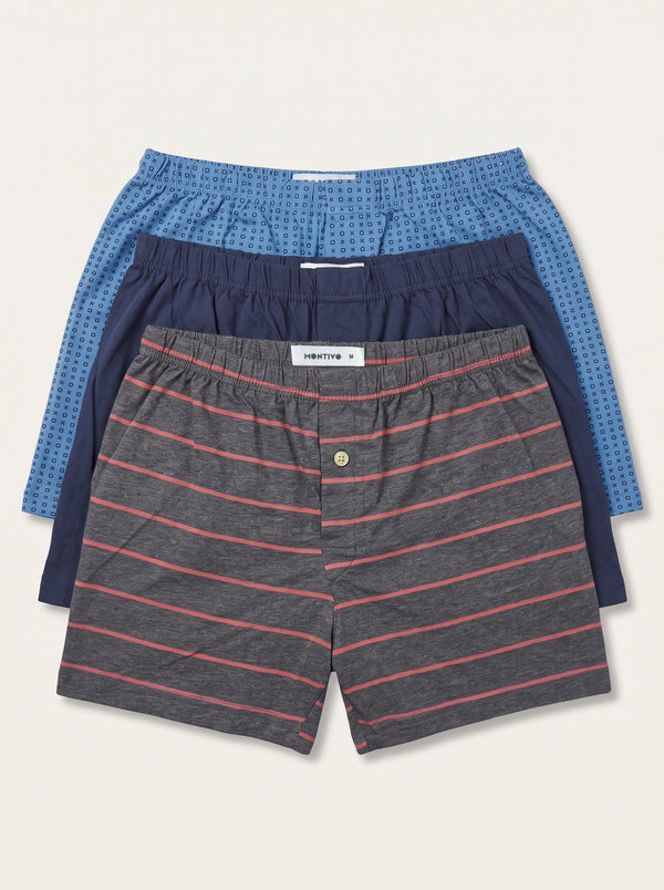 Assorted Printed Cotton Boxers (Pack of 3)