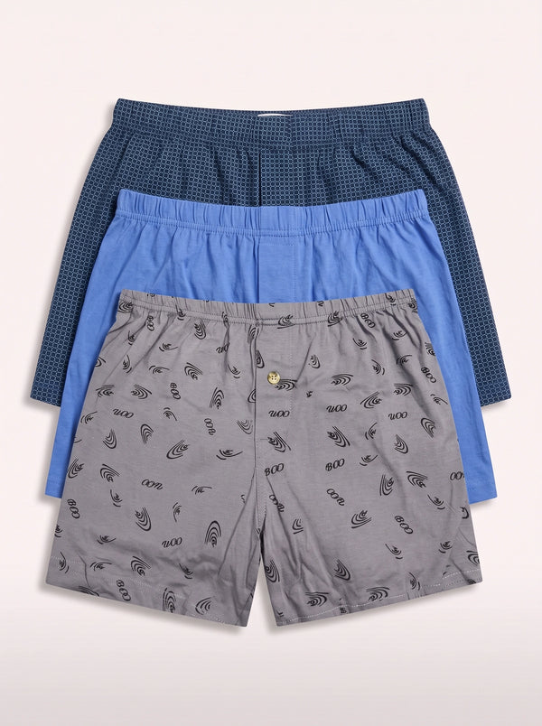 Assorted Printed Cotton Boxers (Pack of 3)