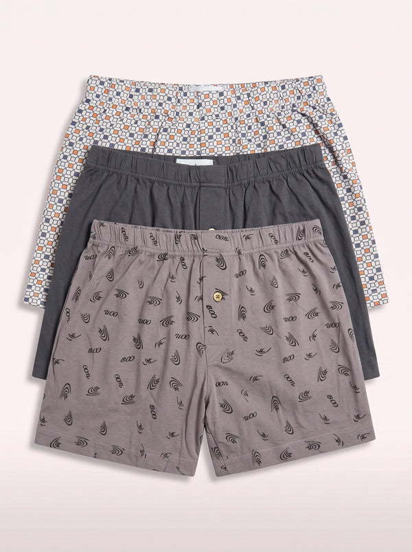 Assorted Printed Cotton Boxers (Pack of 3)