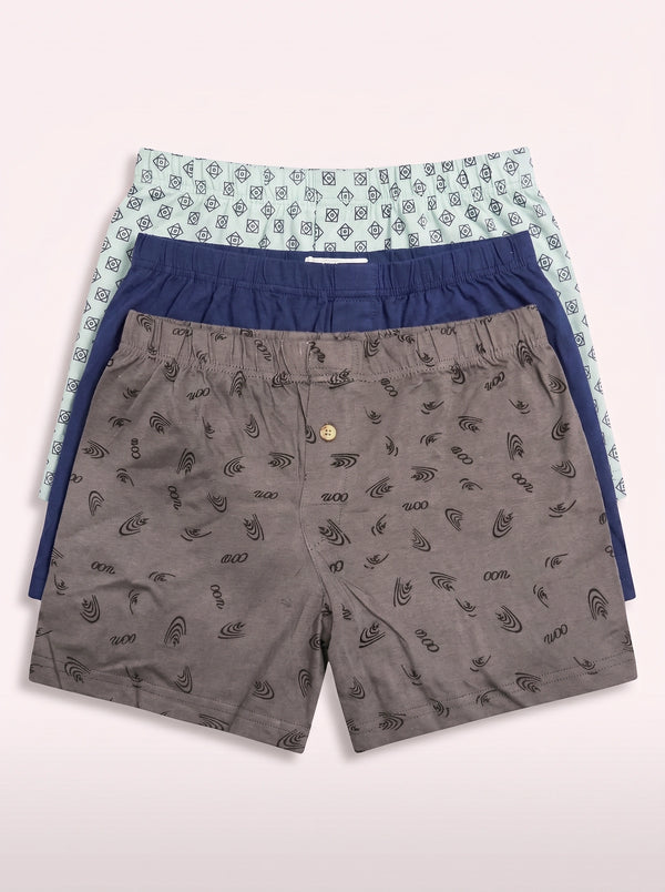 Assorted Printed Cotton Boxers (Pack of 3)