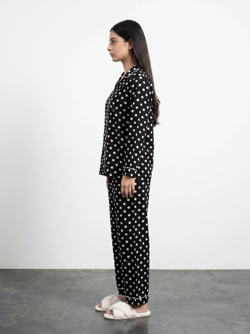 Black Polka Dots PJ Set