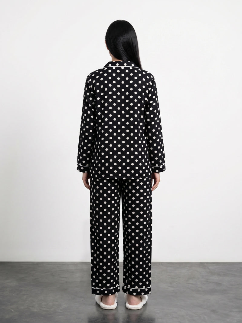 Black Polka Dots PJ Set