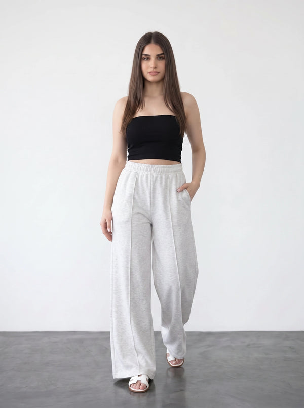 Hash Wide Leg Front Seam Trousers