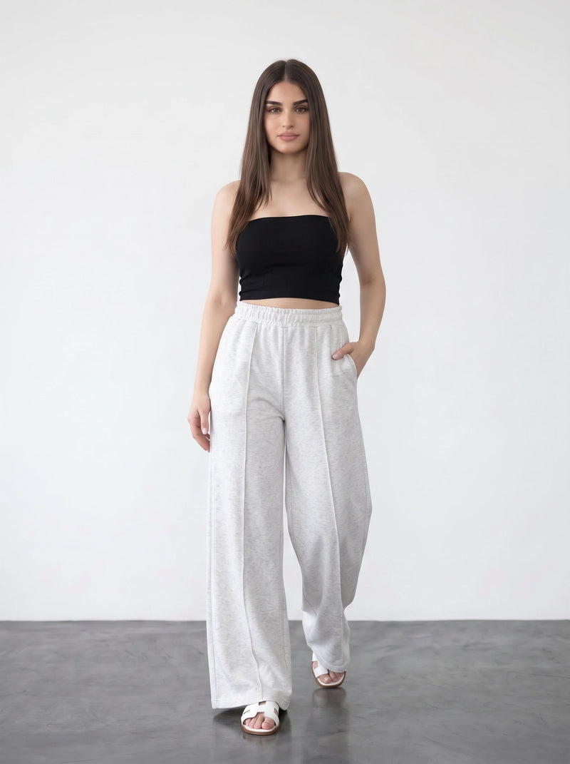 Hash Wide Leg Front Seam Trousers
