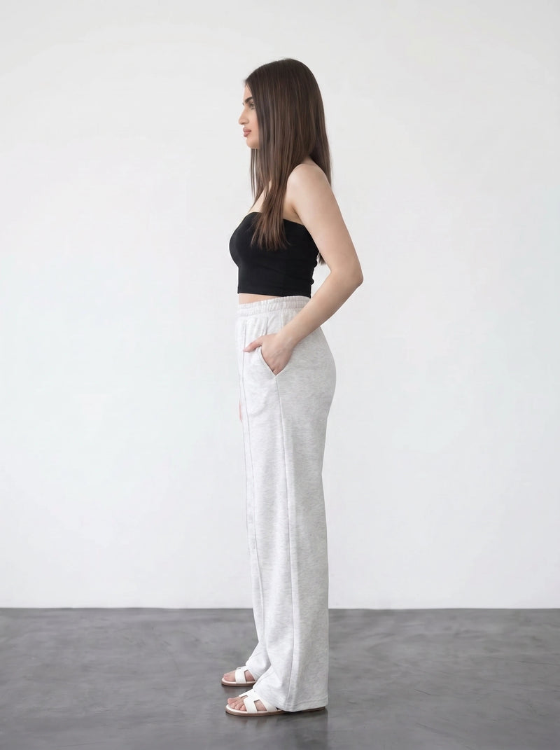 Hash Wide Leg Front Seam Trousers