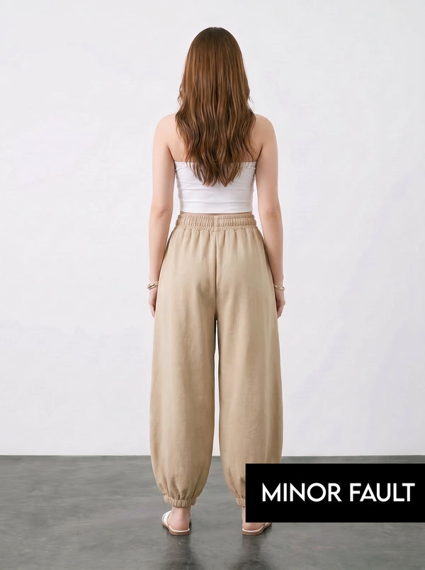 (Minor Fault) Beige Balloon Fit Trousers | Montivo Pakistan