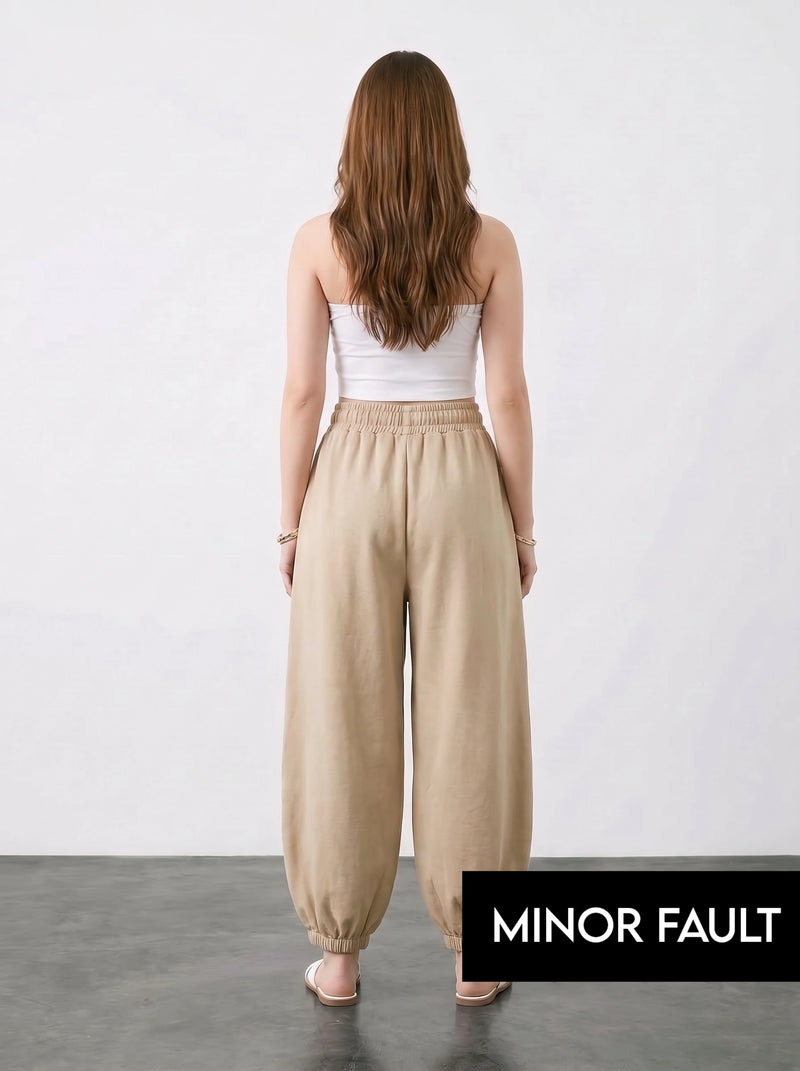 (Minor Fault) Beige Balloon Fit Trousers | Montivo Pakistan