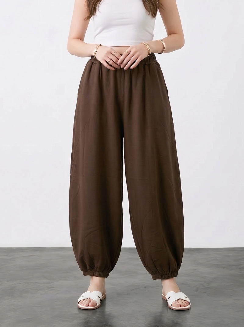 Brown Balloon Fit Trousers