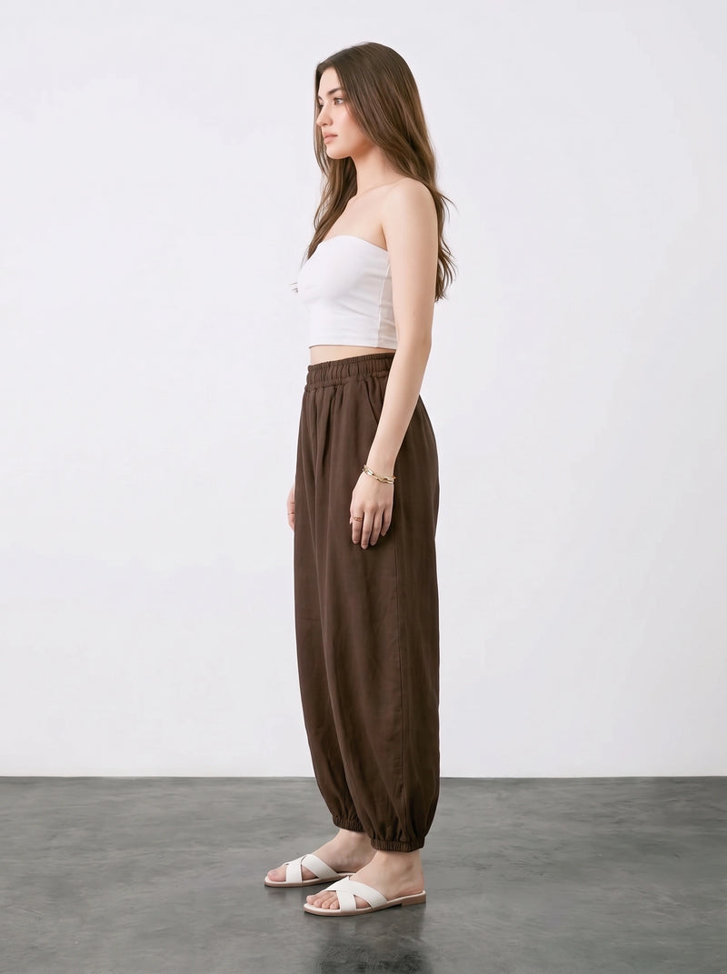 Brown Balloon Fit Trousers