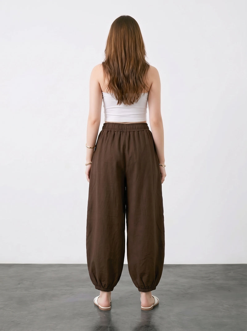Brown Balloon Fit Trousers