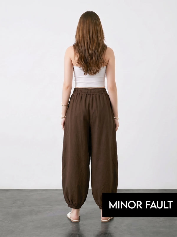 (Minor Fault) Brown Balloon Fit Trousers | Montivo Pakistan