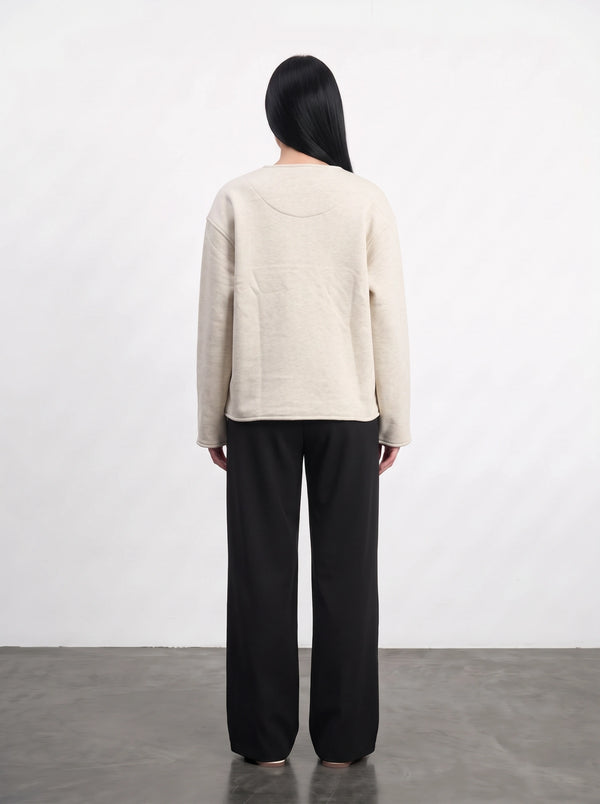 Off-White Curved-Placket Boxy Blazer | Montivo Pakistan