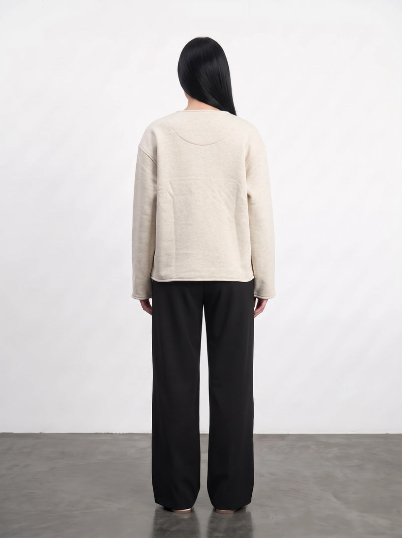 Off-White Curved-Placket Boxy Blazer | Montivo Pakistan
