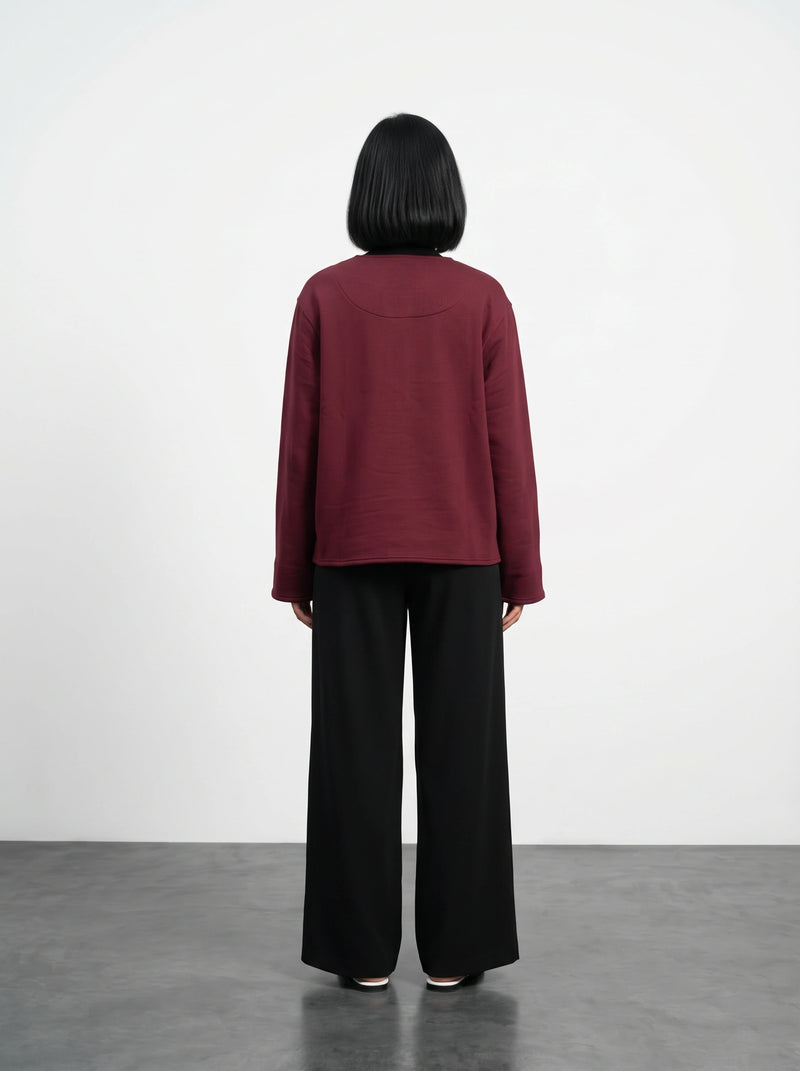 Burgundy Wrap-Front Jacket | Montivo Pakistan