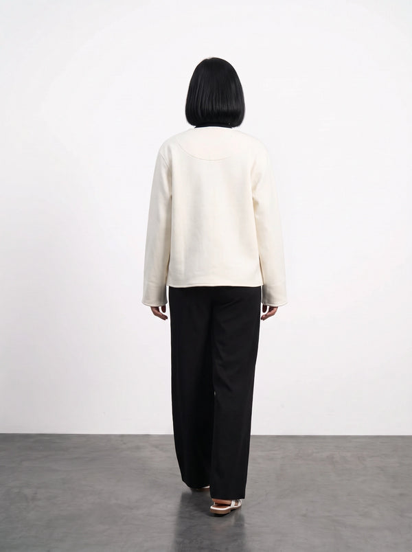 Ecru Wrap-Front Jacket | Montivo Pakistan
