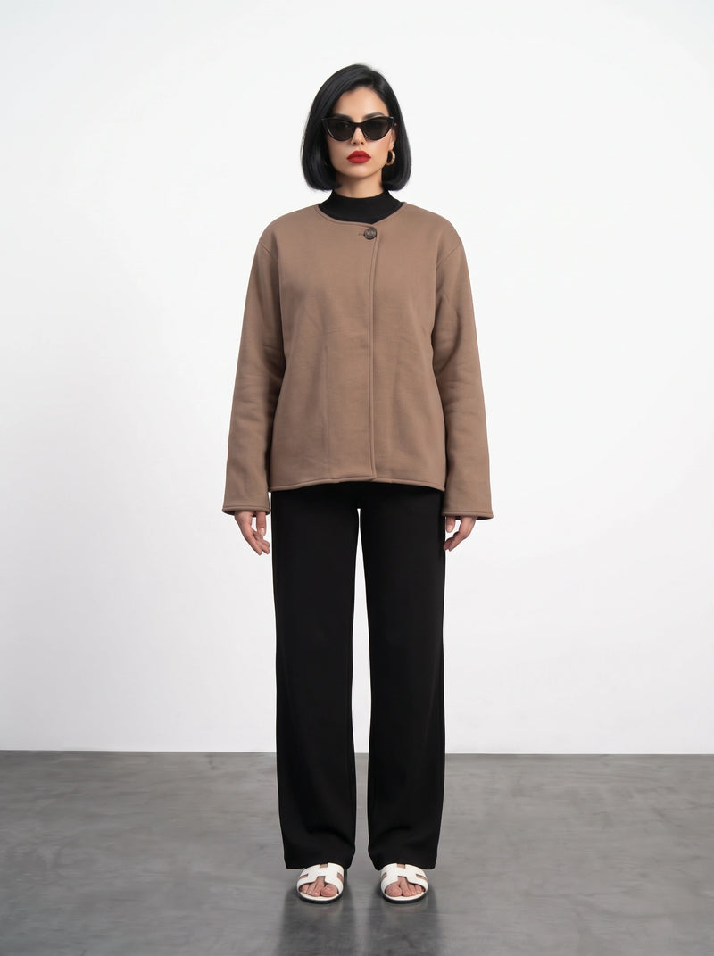 Brown Wrap-Front Jacket | Montivo Pakistan