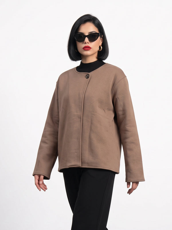 Brown Wrap-Front Jacket | Montivo Pakistan