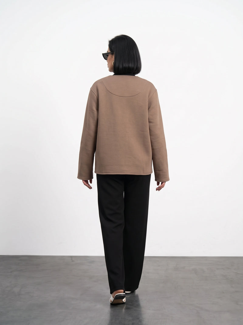 Brown Wrap-Front Jacket | Montivo Pakistan