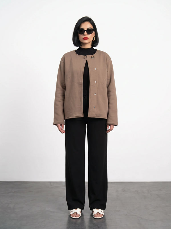 Brown Wrap-Front Jacket | Montivo Pakistan