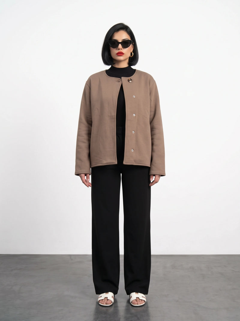Brown Wrap-Front Jacket | Montivo Pakistan