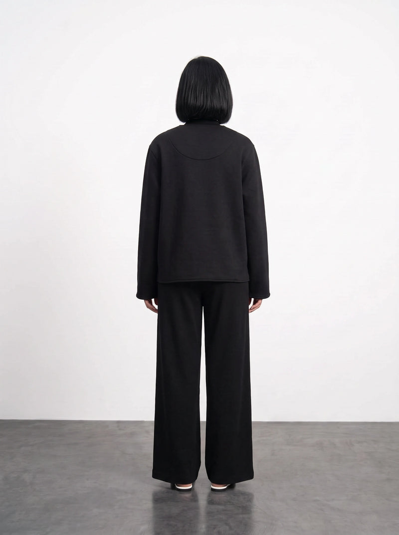 Black Wrap-Front Jacket | Montivo Pakistan