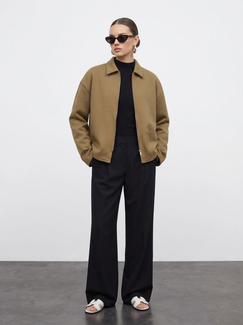 Khaki Patch Pocket Zip Jacket | Montivo Pakistan