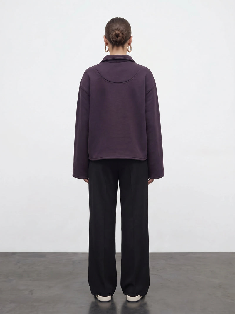 Dark Purple Patch Pocket Zip Jacket | Montivo Pakistan