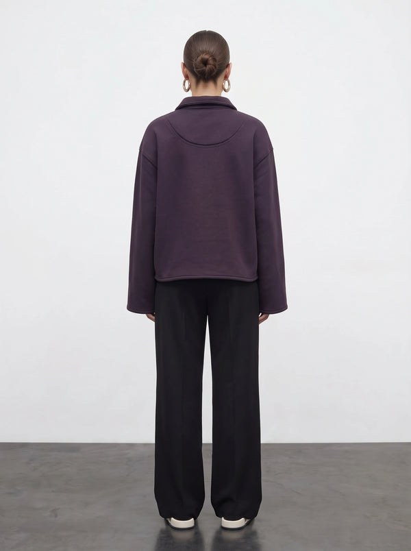 Dark Purple Patch Pocket Zip Jacket | Montivo Pakistan