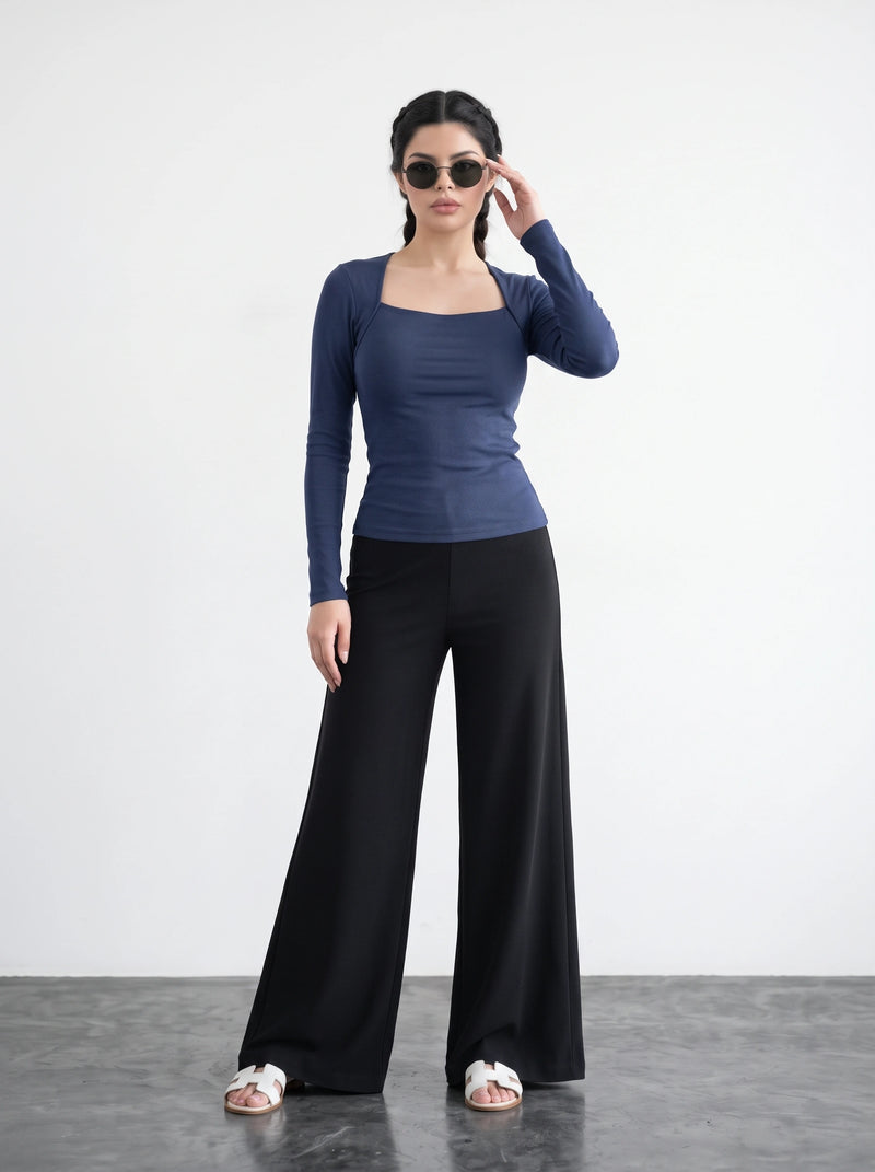 Royal Blue Swan Neck Top | Montivo Pakistan