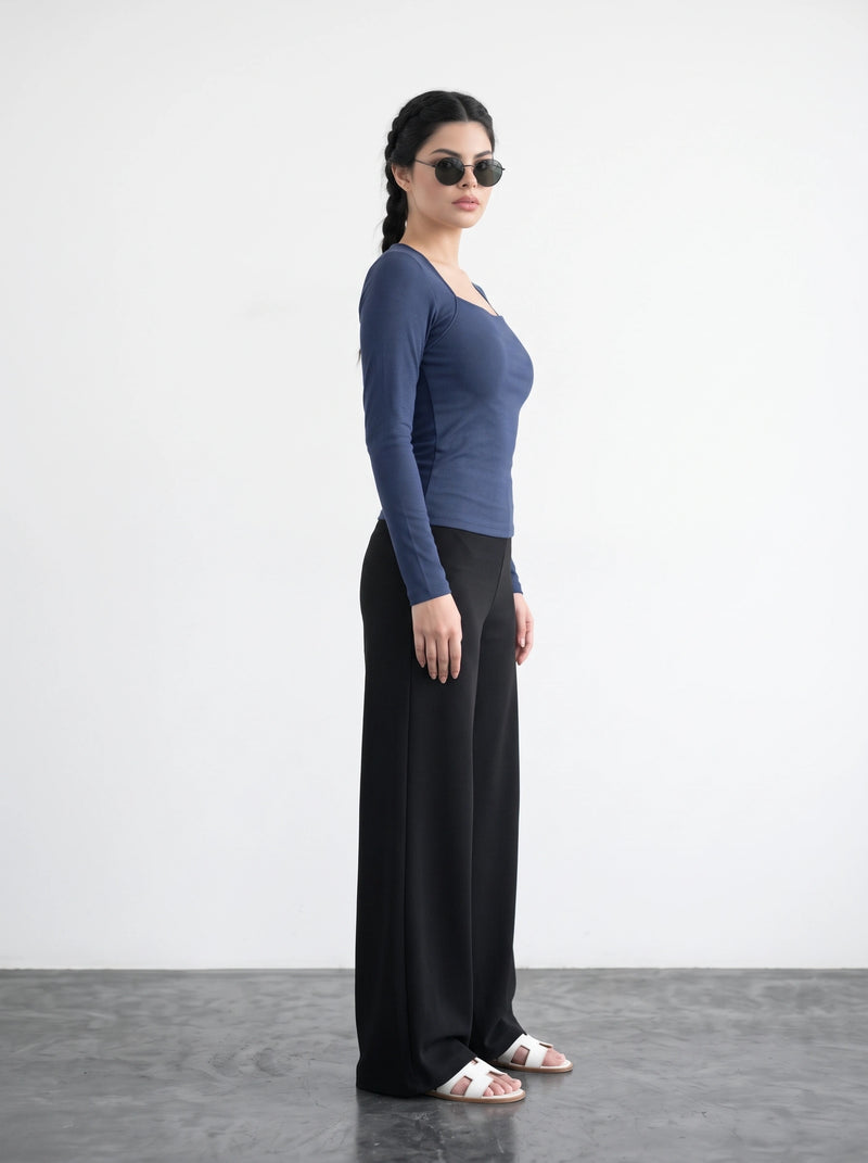 Royal Blue Swan Neck Top | Montivo Pakistan